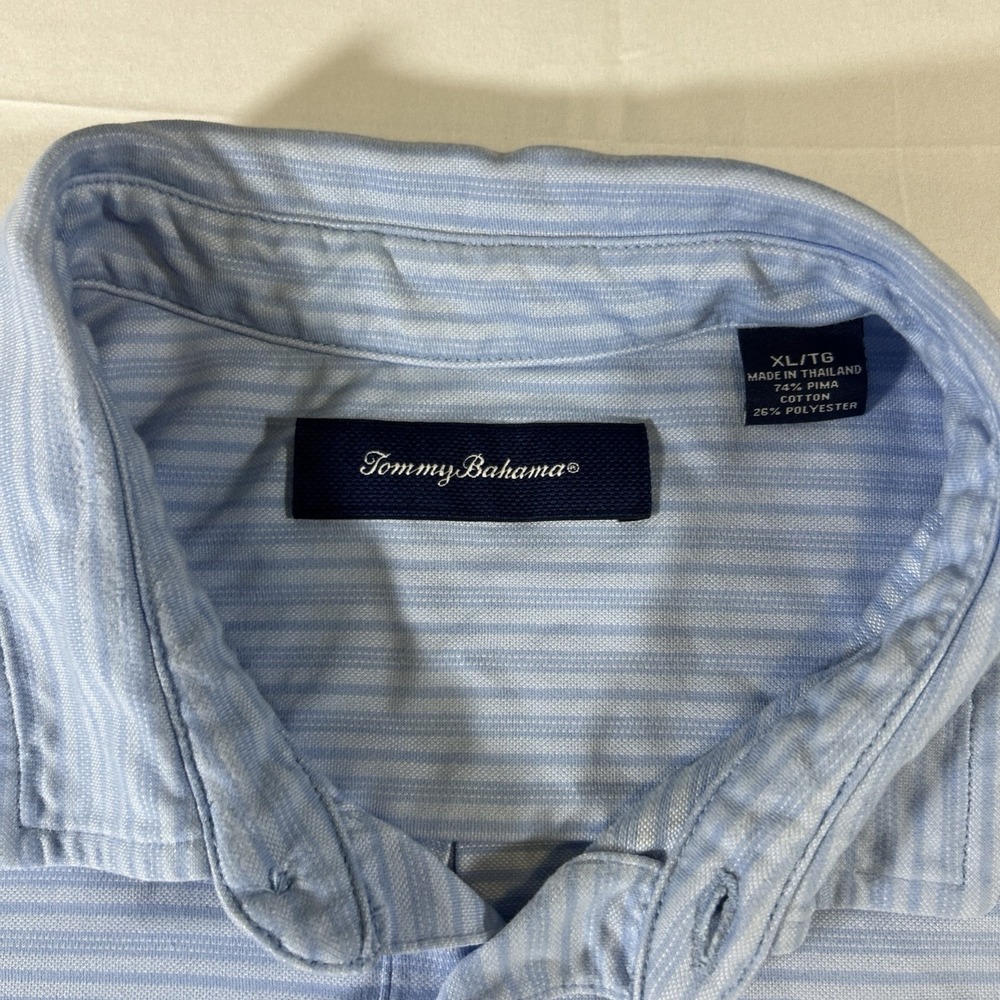 Tommy Bahama IslandZone Mens XL Polo Shirt Light Blue Heather Performance Marlin - Picture 3 of 4